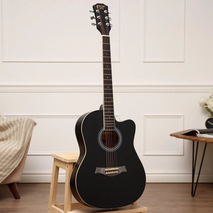 Акустическая гитара Music Life QD-H39Q-BB черная от компании Интернет - магазин Flap - фото 1