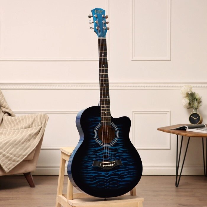 Акустическая гитара Music Life QD-H40Q-hw, синий от компании Интернет - магазин Flap - фото 1