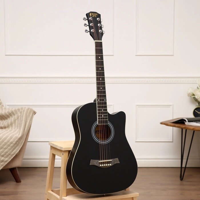 Акустическая гитара Music Life YD-D38Q, черная от компании Интернет - магазин Flap - фото 1