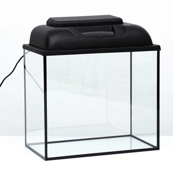 Аквариум "Прямоугольный" с крышкой, 30 литров, 40 х 23 х 34,9 см, чёрный от компании Интернет - магазин Flap - фото 1