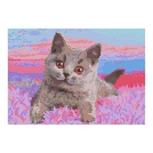 Алмазная мозаика «Британский котёнок», полн. заполнение, 21 30 см