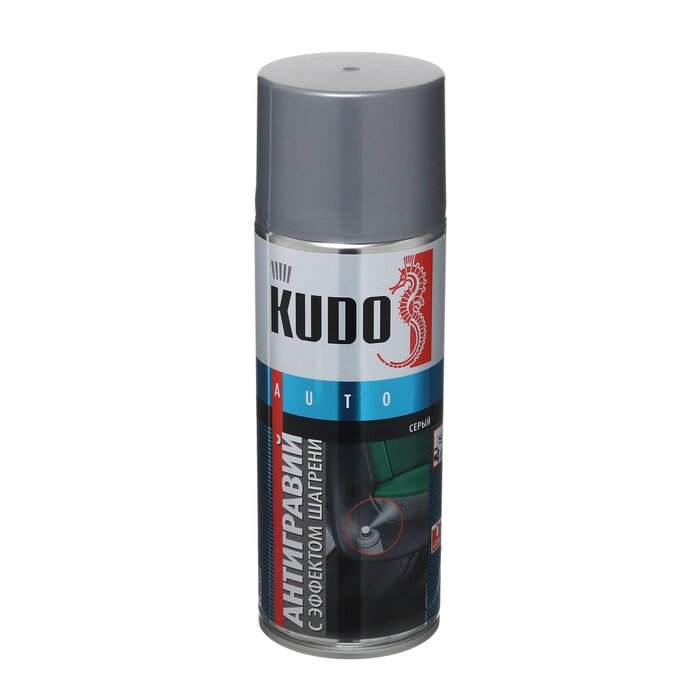 Антигравий KUDO с эффектом шагрени, серый, 520 мл, аэрозоль KU-5224 от компании Интернет - магазин Flap - фото 1