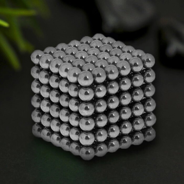 Антистресс магнит "Неокуб" 216 шариков d=0,5 см (черн серебро) от компании Интернет - магазин Flap - фото 1