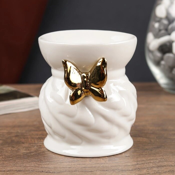 Аромалампа керамика "Золотая бабочка" 9х7,5х7,5 см от компании Интернет - магазин Flap - фото 1