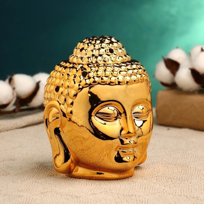 Аромалампа - подставка для благовоний "Будда" 12х10см, золото от компании Интернет - магазин Flap - фото 1