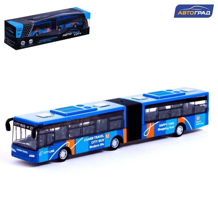 Автобус металлический «Городской транспорт», инерционный, масштаб 1:64, цвет синий от компании Интернет - магазин Flap - фото 1