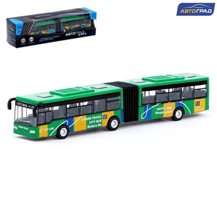 Автобус металлический «Городской транспорт», инерционный, масштаб 1:64, цвет зелёный от компании Интернет - магазин Flap - фото 1