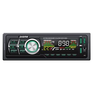 Автомагнитола digma DCR-350G, 1DIN, 4 х 45 вт, bluetooth, usbx2, AUX, SD