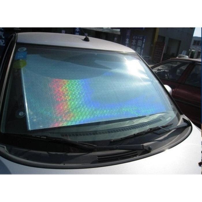 Автомобильная шторка на стекло, раздвижная 50 x 125 см, цвет хром от компании Интернет - магазин Flap - фото 1