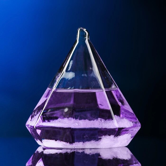 Барометр - штормгласс "Кристалл" 8х10см, фиолетовый от компании Интернет - магазин Flap - фото 1