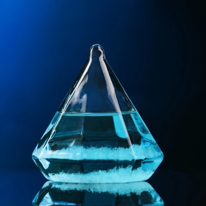 Барометр - штормгласс "Кристалл" 8х10см, голубой от компании Интернет - магазин Flap - фото 1