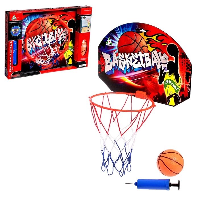 Баскетбольный набор «Штрафной бросок», с мячом, диаметр мяча 12 см, диаметр кольца 23 см. от компании Интернет - магазин Flap - фото 1