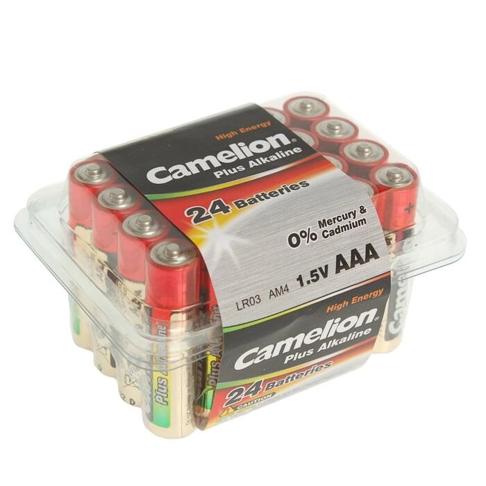 Батарейка алкалиновая Camelion Plus Alkaline, AAA, LR03-24BOX (LR03-PB24), 1.5В, набор 24 шт. от компании Интернет - магазин Flap - фото 1