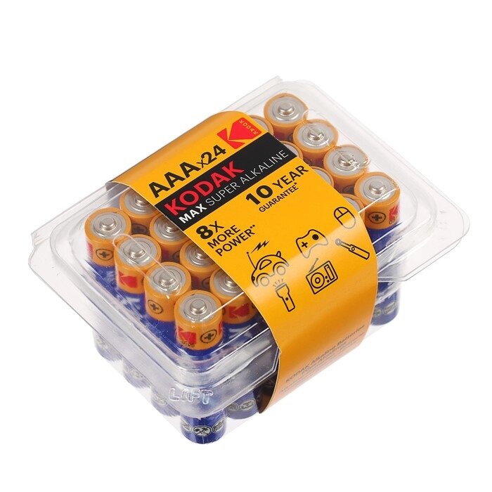 Батарейка алкалиновая Kodak Max, AAA, LR03-24BOX, 1.5В, бокс, 24 шт. от компании Интернет - магазин Flap - фото 1