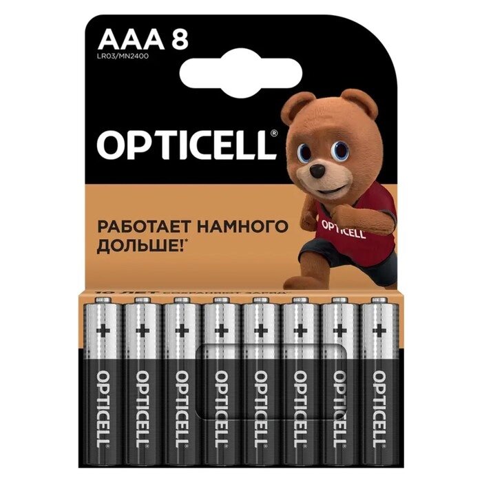 Батарейка алкалиновая OPTICELL, AAA, LR03-8BL, 1.5В, блистер, 8 шт от компании Интернет - магазин Flap - фото 1