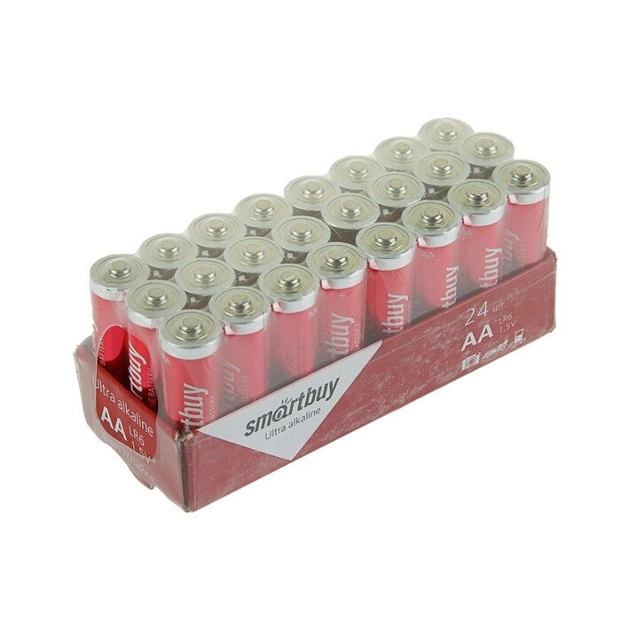 Батарейка алкалиновая Smartbuy Ultra, AA, LR6-24BOX, 1.5В, набор 24 шт. от компании Интернет - магазин Flap - фото 1