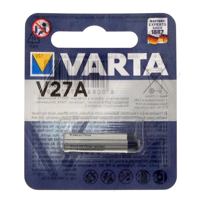 Батарейка алкалиновая Varta Professional, А27 (27A, MN27, V27A)-1BL, 12В, блистер, 1 шт. от компании Интернет - магазин Flap - фото 1