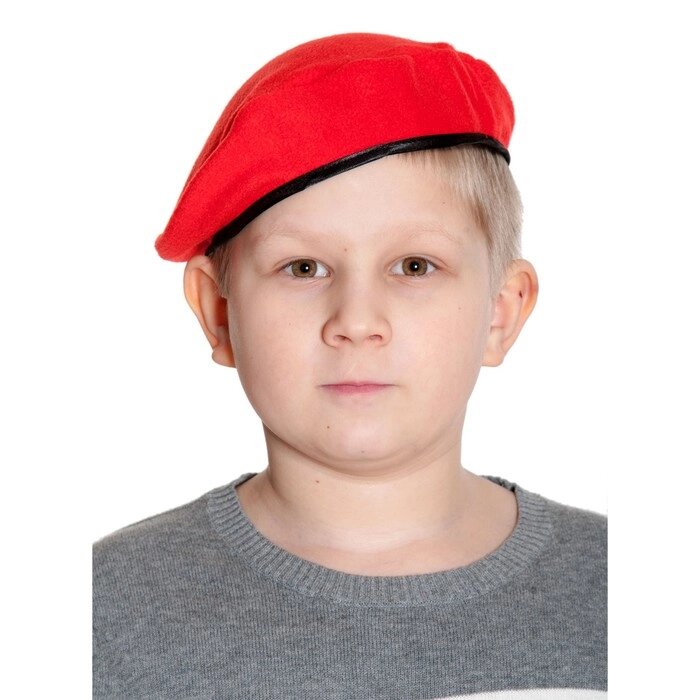 Берет карнавальный детский, р. 52-54, цвет красный от компании Интернет - магазин Flap - фото 1