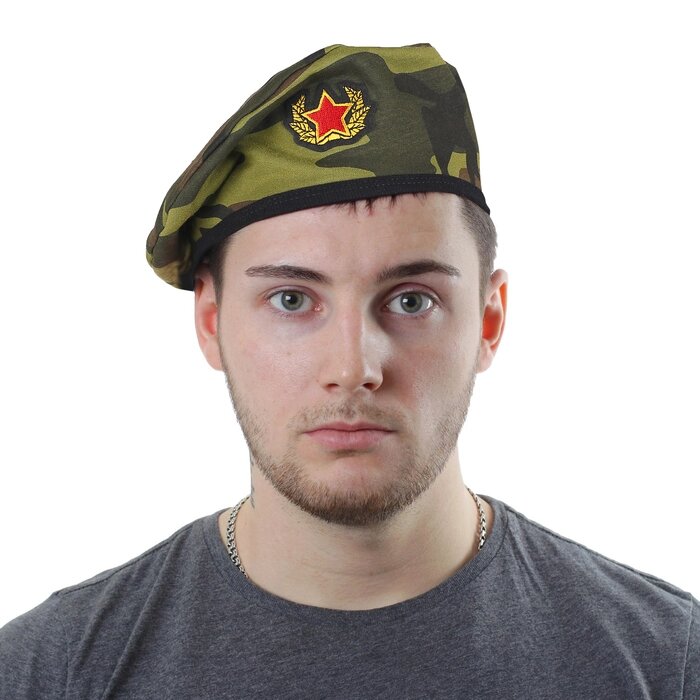 Берет военного с кокардой «Камуфляж», для взрослых, цвета МИКС от компании Интернет - магазин Flap - фото 1