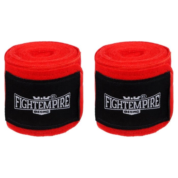 Бинт боксёрский эластичный FIGHT EMPIRE 4 м, цвет красный от компании Интернет - магазин Flap - фото 1