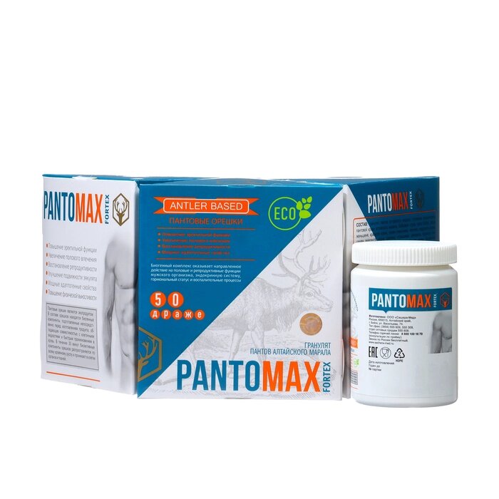 Биогенный комплекс Pantomax fortex для мужского здоровья, 3 уп. по 50 драже от компании Интернет - магазин Flap - фото 1