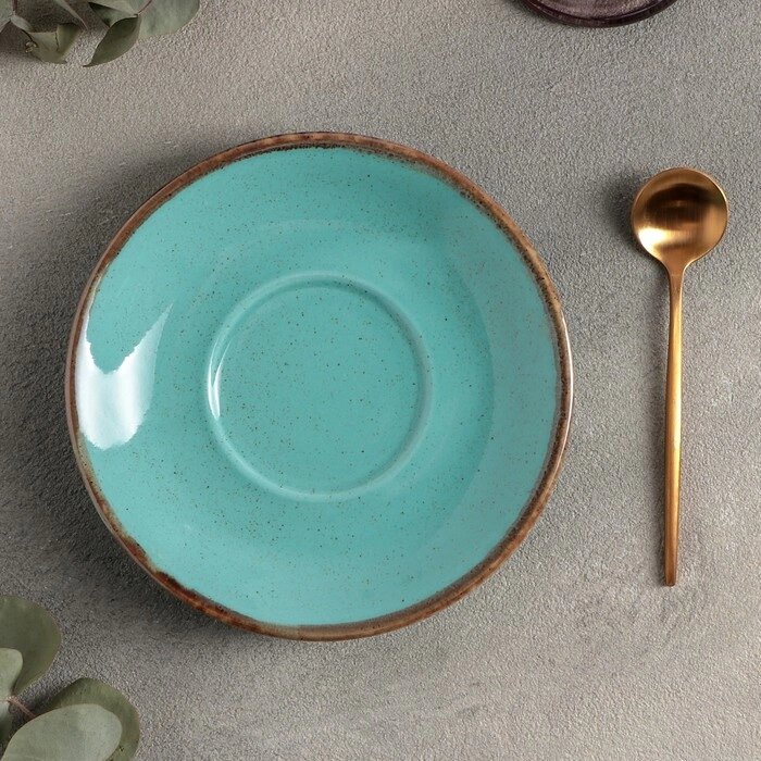 Блюдце для чайной чашки Turquoise, d=16 см, цвет бирюзовый от компании Интернет - магазин Flap - фото 1