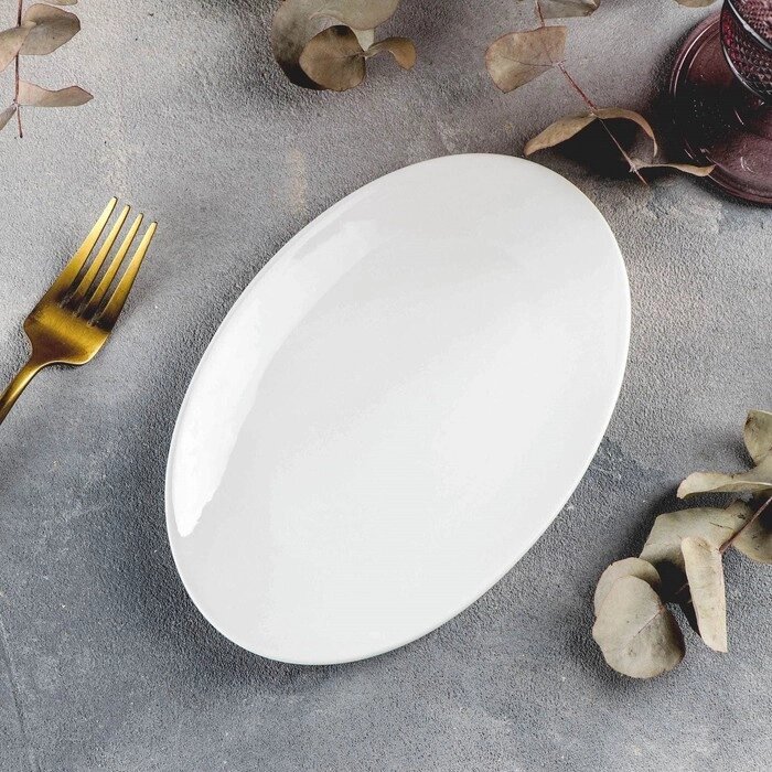 Блюдо фарфоровое овальное Wilmax Olivia, 13,520 см, цвет белый от компании Интернет - магазин Flap - фото 1