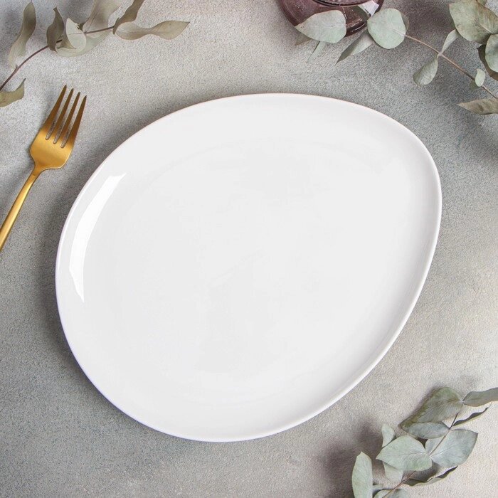 Блюдо фарфоровое сервировочное Magistro «Бланш», d=28 см, цвет белый от компании Интернет - магазин Flap - фото 1
