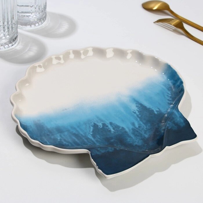 Блюдо керамическое для подачи «Морская ракушка», 27 х 25 см, цвет белый от компании Интернет - магазин Flap - фото 1
