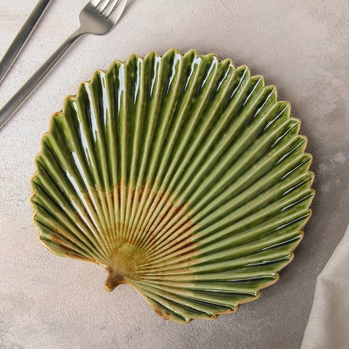 Блюдо керамическое сервировочное «Дендрарий», 19,5192 см, цвет зелёный от компании Интернет - магазин Flap - фото 1