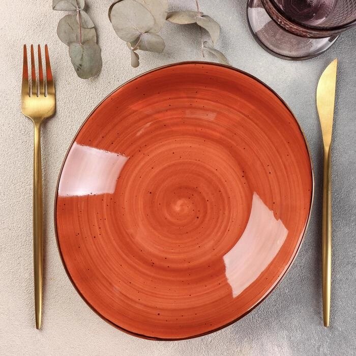 Блюдо керамическое сервировочное «Сапфир», 2219,53,5 см, цвет оранжевый от компании Интернет - магазин Flap - фото 1