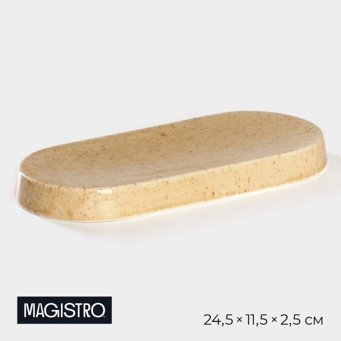 Блюдо сервировочное фарфоровое Magistro Stone, 24,511,52,5 см от компании Интернет - магазин Flap - фото 1