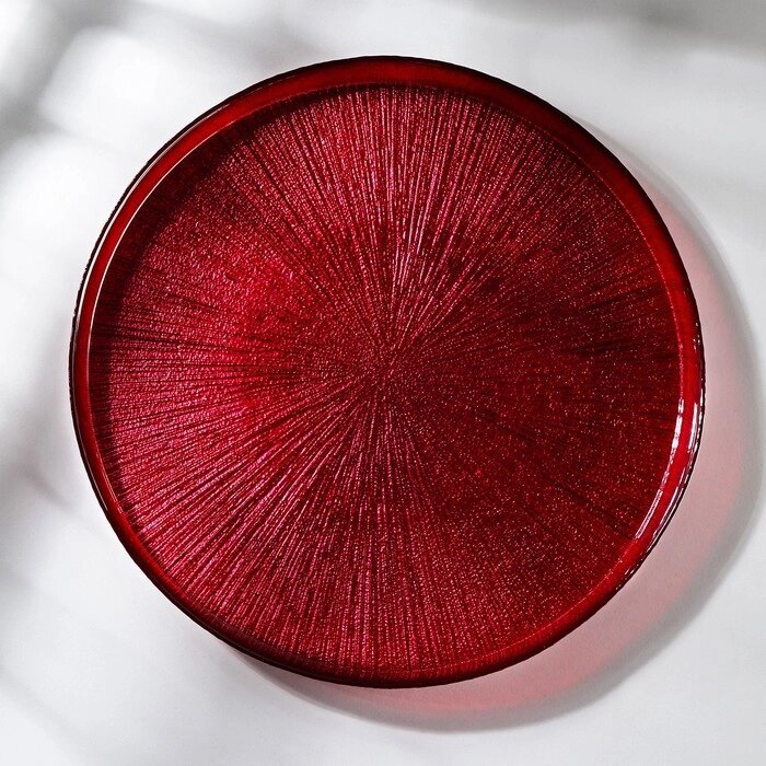 Блюдо сервировочное «Кувшинка», d=28 см, цвет красный от компании Интернет - магазин Flap - фото 1