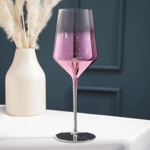 Бокал стеклянный для вина «Мерцание», 500 мл, 8,525 см, цвет розовый