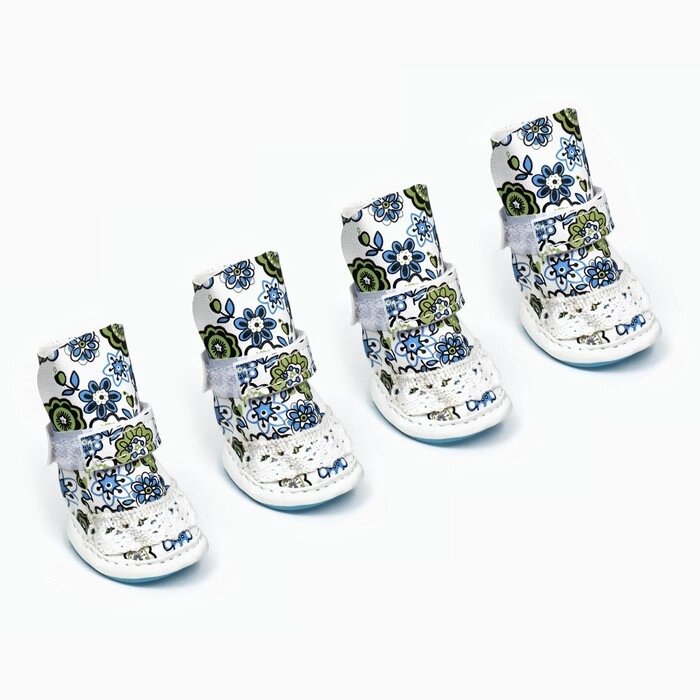 Ботинки "Модник", набор 4 шт, 2 размер (4,4 х 3,4 см),  белые от компании Интернет - магазин Flap - фото 1