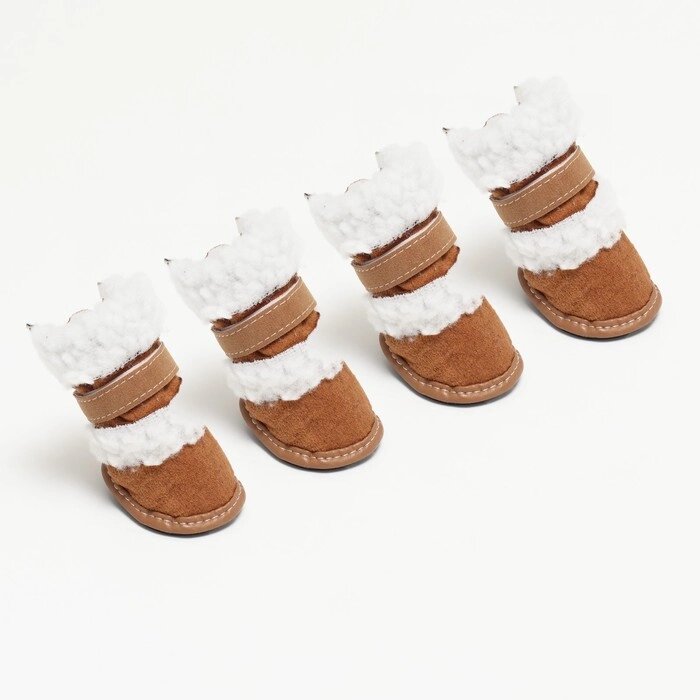 Ботинки "Унты", набор 4 шт, размер 1 (подошва 4,5 х 3,3 см), коричневые от компании Интернет - магазин Flap - фото 1