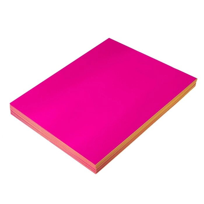 Бумага А4, 100 листов, 80 г/м, самоклеящаяся, флуоресцентный, ярко-розовая от компании Интернет - магазин Flap - фото 1