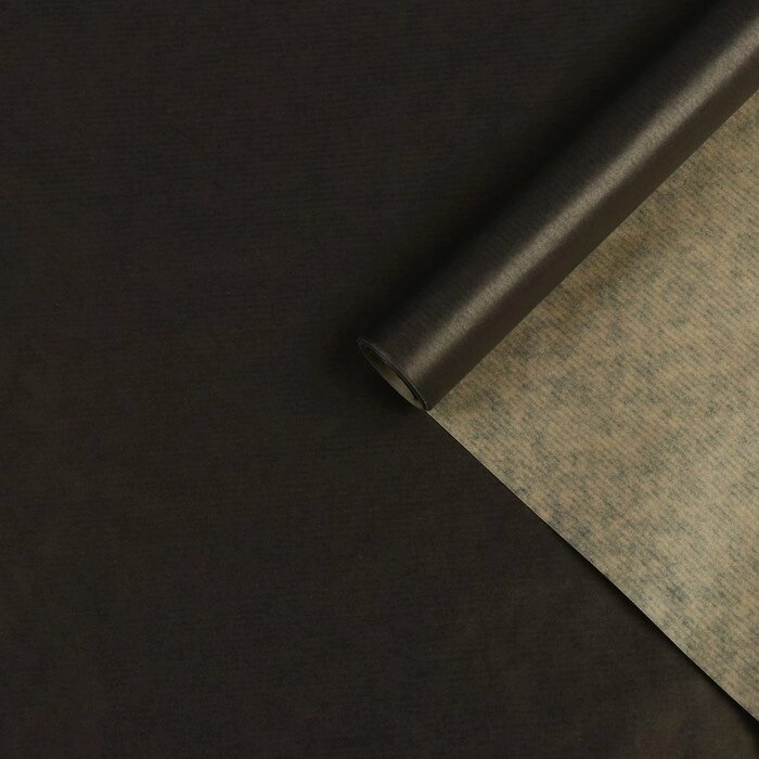 Бумага упаковочная крафт "Чёрная", 0,7 х 10 м, 40 гр/м2 от компании Интернет - магазин Flap - фото 1
