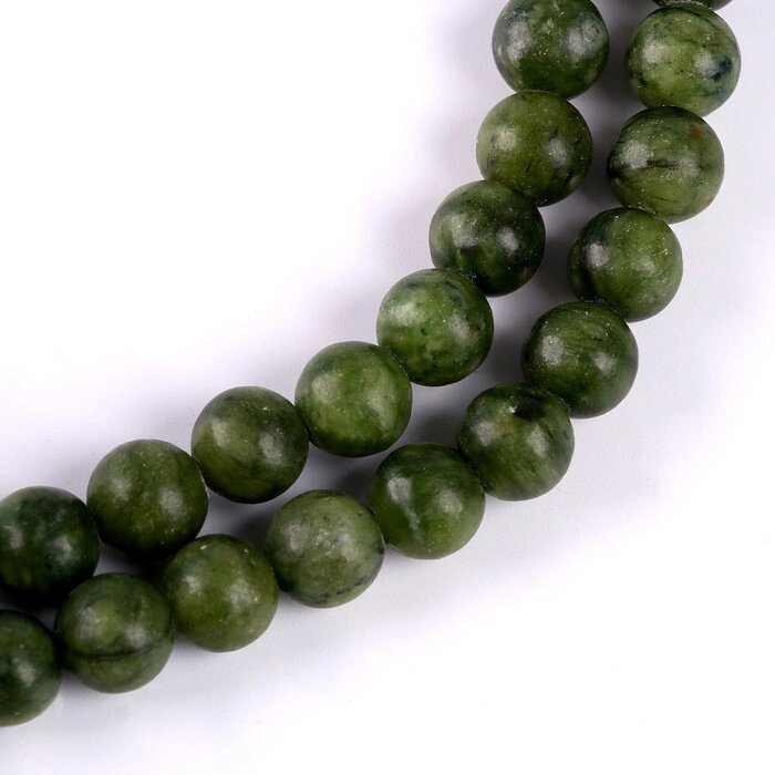 Бусины из натурального камня «Зелёный нефрит» набор 36 шт., размер 1 шт. — 10 мм от компании Интернет - магазин Flap - фото 1