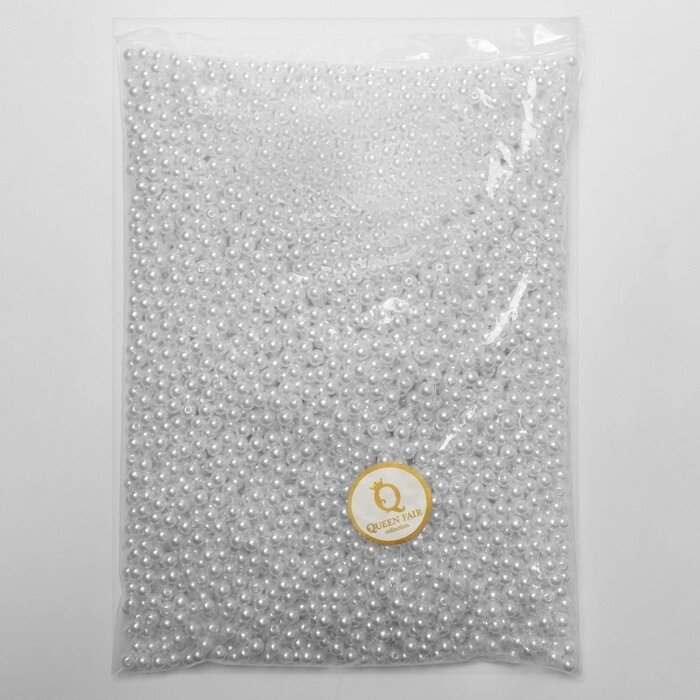 Бусины №6 «Жемчуг», 500 г (+/-20 г), цвет белый от компании Интернет - магазин Flap - фото 1