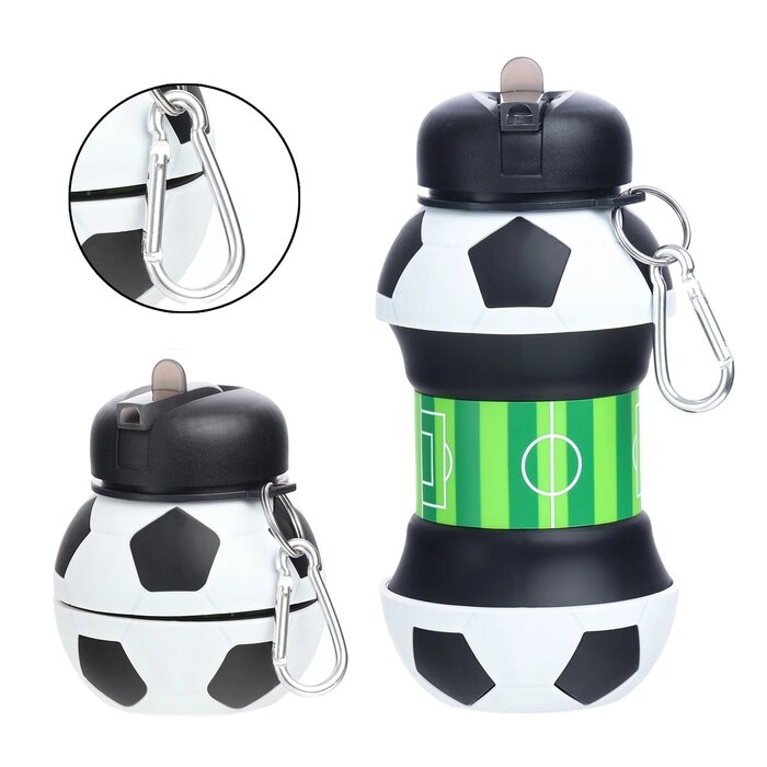 Бутылка для воды "Футбольный мяч", 550 мл, складная, 18 х 8.7 см от компании Интернет - магазин Flap - фото 1