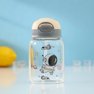 Бутылка для воды стеклянная «Космонавты», 450 мл, 8,215 см, цвет МИКС