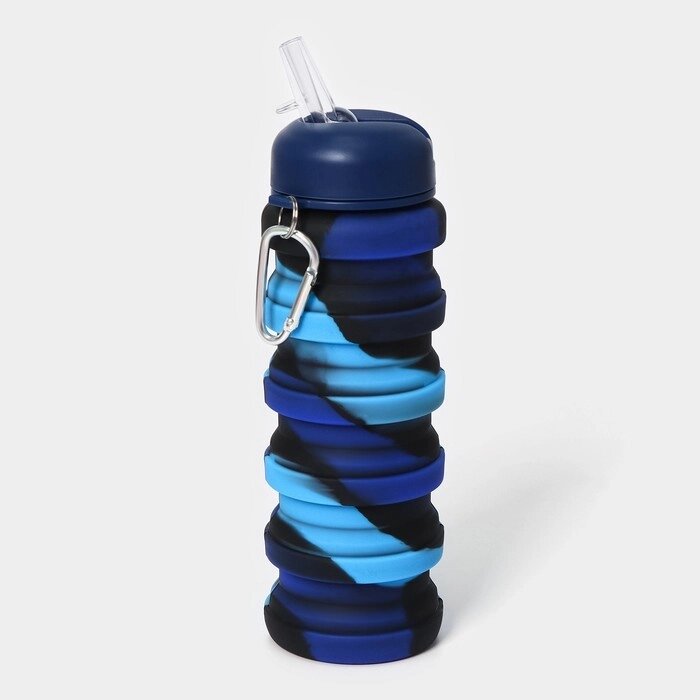 Бутылка складная, 500 мл, 721 см, цвет синий от компании Интернет - магазин Flap - фото 1