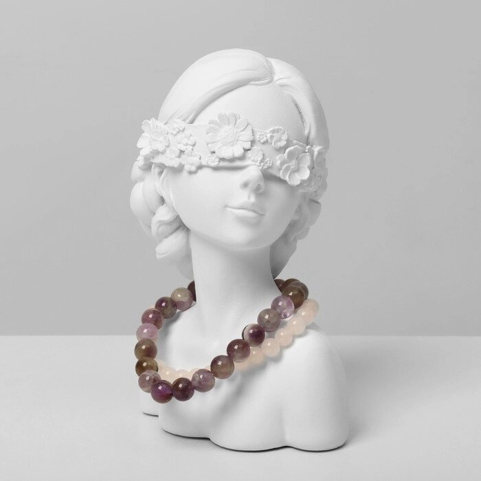 Бюст для украшений «Девушка в цветах», анфас, 7,5149,5 см, цвет белый от компании Интернет - магазин Flap - фото 1