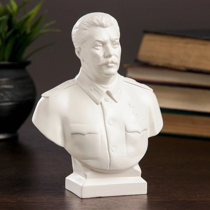 Бюст Сталин большой белый 7х12х16см от компании Интернет - магазин Flap - фото 1