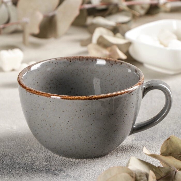 Чашка чайная Dark Grey, 340 мл, цвет тёмно-серый от компании Интернет - магазин Flap - фото 1