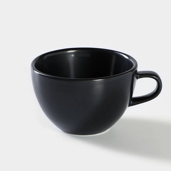 Чашка фарфоровая кофейная «Акварель», 320 мл, цвет чёрный от компании Интернет - магазин Flap - фото 1