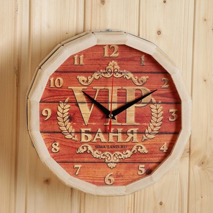 Часы банные бочонок "VIP Баня" от компании Интернет - магазин Flap - фото 1
