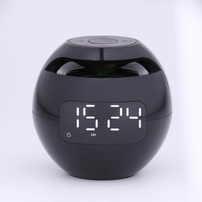 Часы - будильник электронные настольные: колонка, bluetooth, tf-карта, 8.5 х 7.5 см, USB от компании Интернет - магазин Flap - фото 1