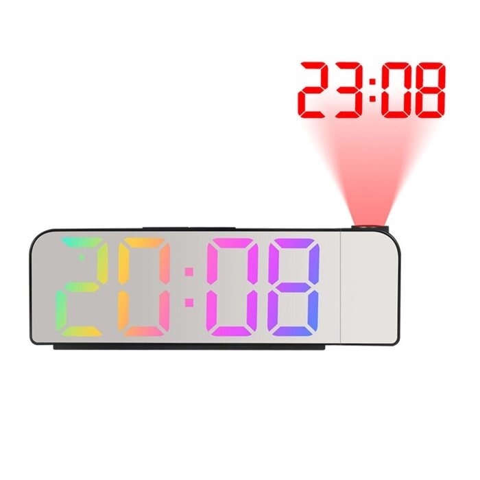 Часы - будильник электронные настольные с проекцией на потолок, термометром, календарем, USB от компании Интернет - магазин Flap - фото 1